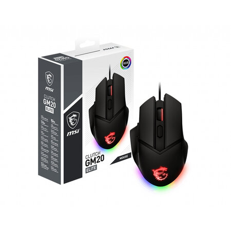 MSI MSI Clutch GM20 Elite muis Gamen Rechtshandig USB Type-A Optisch 6400 DPI