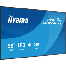 iiyama LE9864UHS-B1AG beeldkrant Digitale signage flatscreen 2,49 m (98") Wifi 500 cd/m² 4K Ultra HD Zwart Type processor Android 24/7