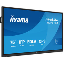 iiyama TE7513A-B1AG beeldkrant Interactief flatscreen 190,5 cm (75") Wifi 500 cd/m² 4K Ultra HD Zwart Touchscreen Type processor Android 18/7