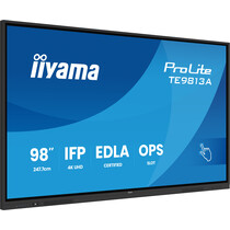 iiyama TE9813A-B1AG beeldkrant Interactief flatscreen 2,48 m (97.5") Wifi 450 cd/m² 4K Ultra HD Zwart Touchscreen Type processor Android 18/7