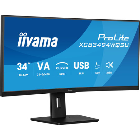 Iiyama iiyama ProLite XCB3494WQSU-B1 computer monitor 86,4 cm (34") 3440 x 1440 Pixels UltraWide Quad HD LED Zwart