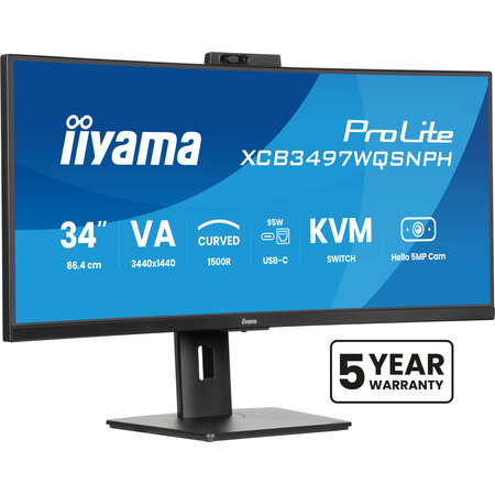 Iiyama iiyama ProLite XCB3497WQSNPH-B1 computer monitor 86,4 cm (34") 3440 x 1440 Pixels UltraWide Quad HD LED Zwart