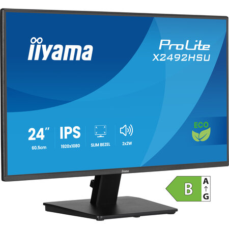 Iiyama iiyama ProLite X2492HSU-B1 computer monitor 61 cm (24") 1920 x 1080 Pixels Full HD LED Zwart