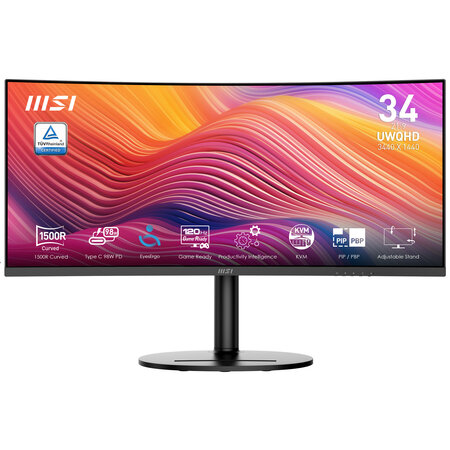MSI MSI Modern MD342CQP computer monitor 86,4 cm (34") 3440 x 1440 Pixels UltraWide Quad HD LCD Zwart