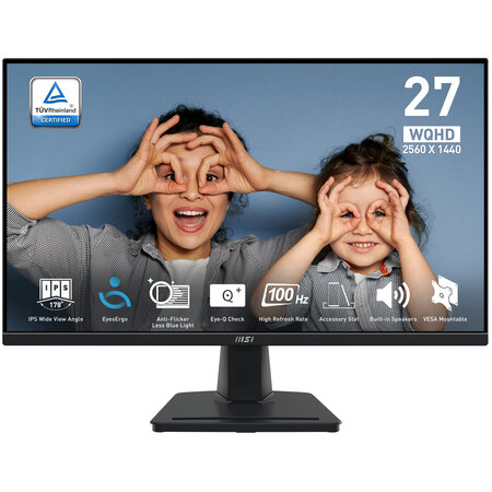 MSI MSI Pro MP275Q computer monitor 68,6 cm (27") 2560 x 1440 Pixels Wide Quad HD LED Zwart