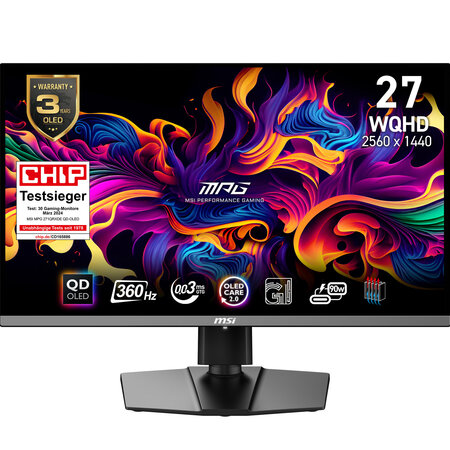 MSI MSI MPG 271QRXDE QD-OLED computer monitor 67,3 cm (26.5") 2560 x 1440 Pixels Wide Quad HD Zwart