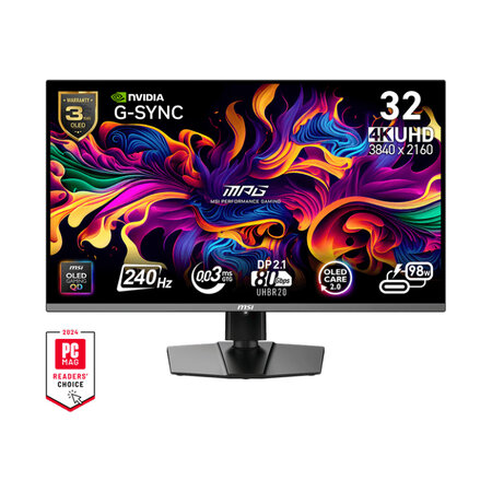 MSI MSI MPG 322URX QD-OLED computer monitor 80 cm (31.5") 3840 x 2160 Pixels 4K Ultra HD Zwart