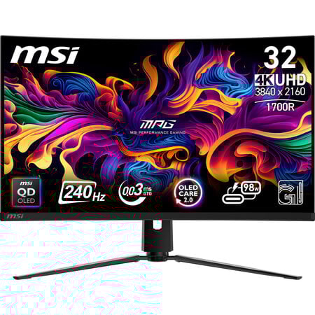 MSI MSI MPG 321CURXDE QD-OLED computer monitor 80 cm (31.5") 3840 x 2160 Pixels 4K Ultra HD Zwart