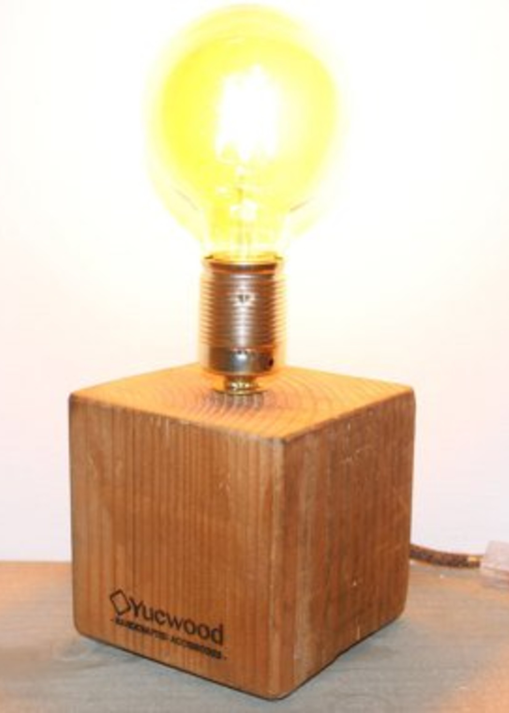 Yucwood Handmade Lighting Cube One Brown 25cm