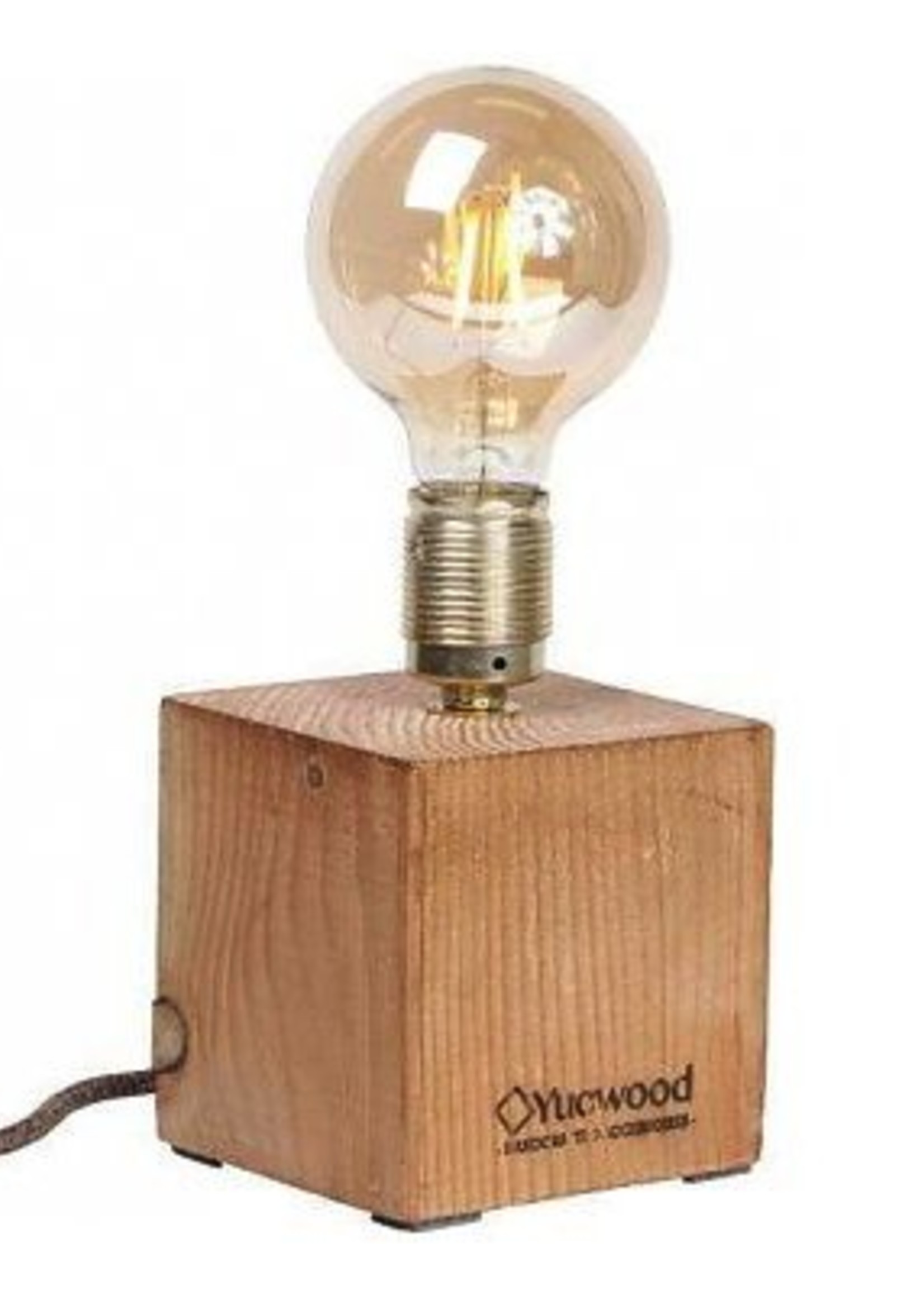 Yucwood Handmade Lighting Cube One Brown 25cm