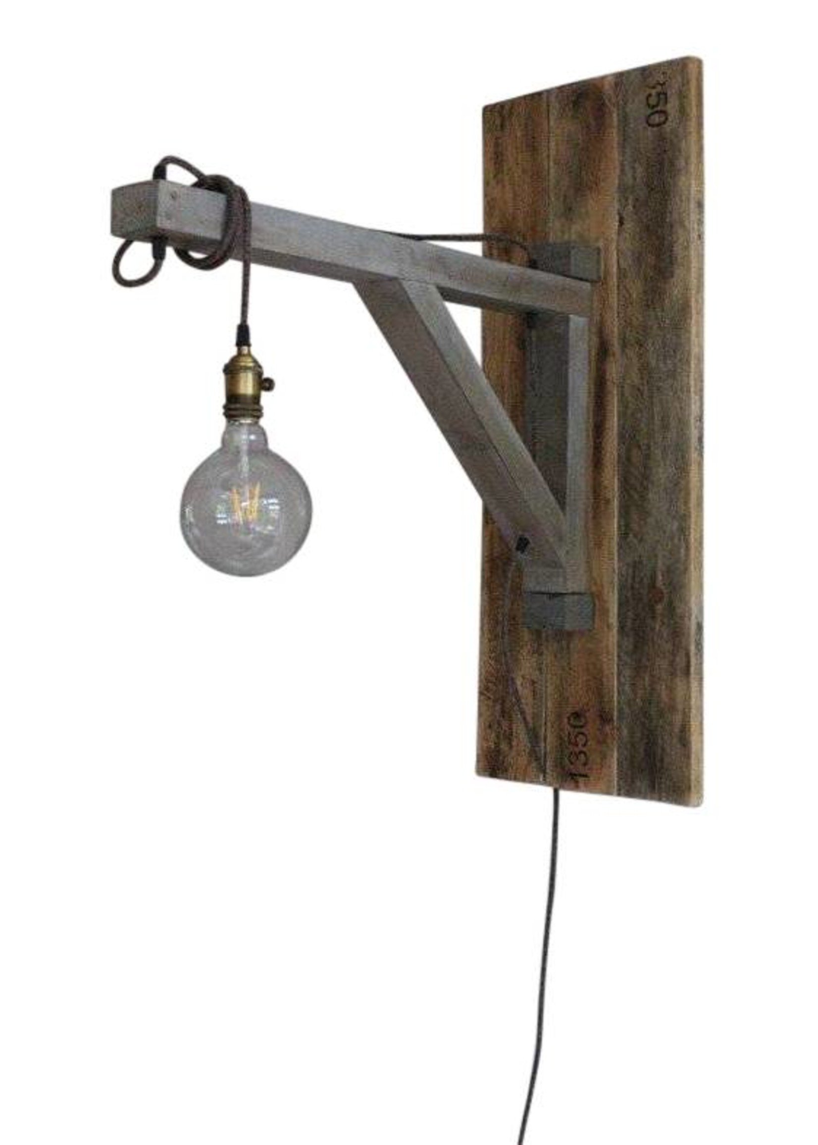 Yucwood Handgemaakte Verlichting Ingmar Hanglamp Grijs/ Bruin 126cm