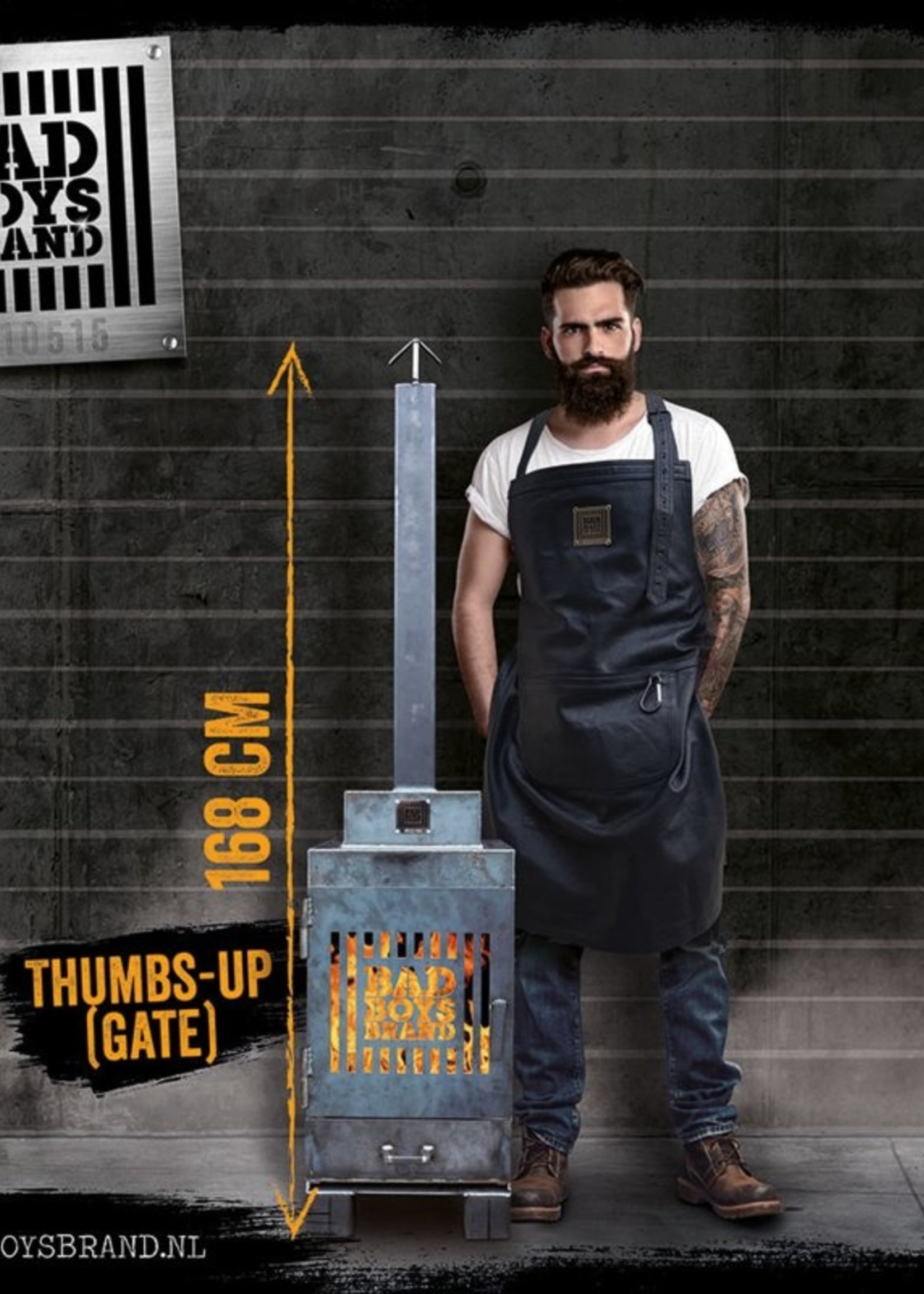 Bad Boys Brand Thumbs Up Gate - Garden Fireplace - BadBoys Fire - Steel - 100% Made in Jail