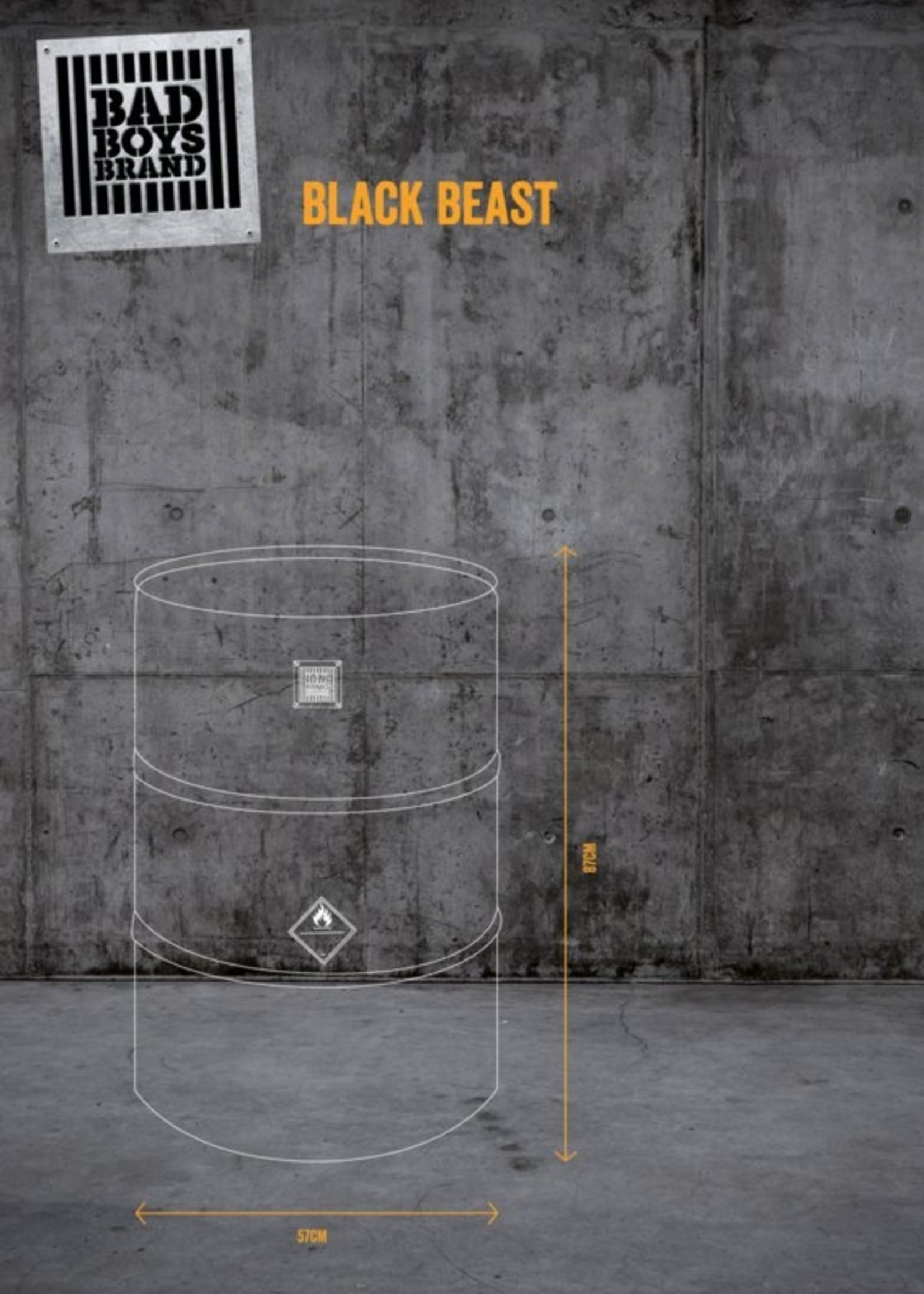 Bad Boys Brand Black Beast - Barbecue - Vuurkorf - BadBoysBrand - 100% Made in Jail