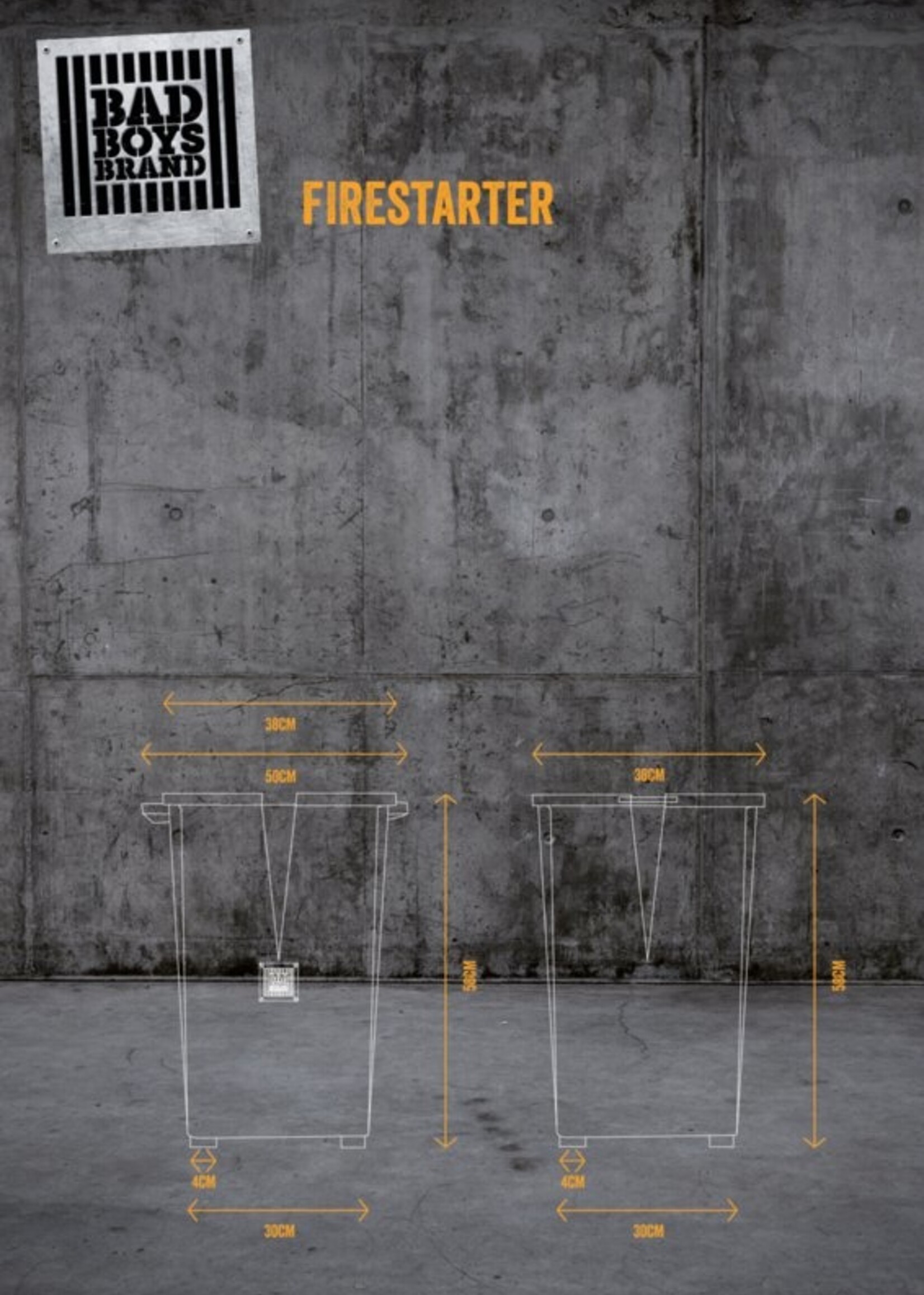 Bad Boys Brand Firestarter - vuurkorf 12 KG - BadBoysBrand - Staal - 100% Made in Jail