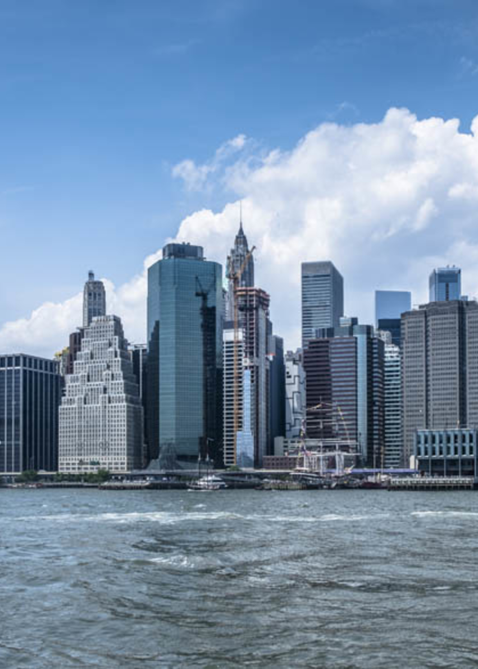 Frans van Steijn Wandfoto "NY Blue Skyline" Aluminium auf Dibond 120 cm