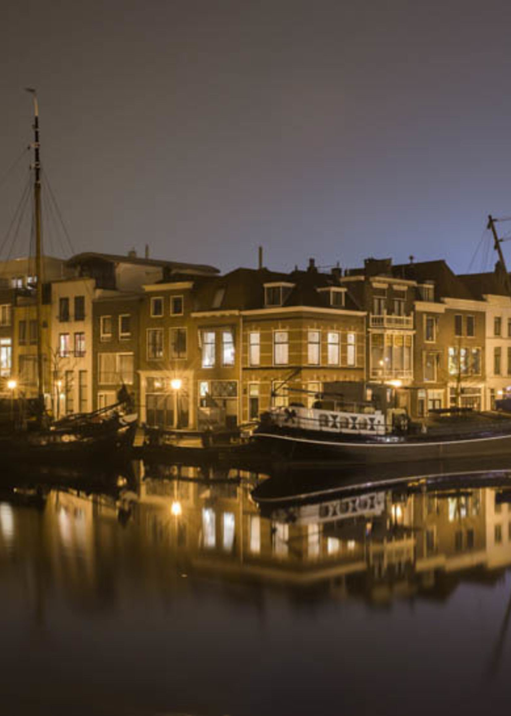 Frans van Steijn Wall photo "Leiden Canal" Aluminum on Dibond 120 cm