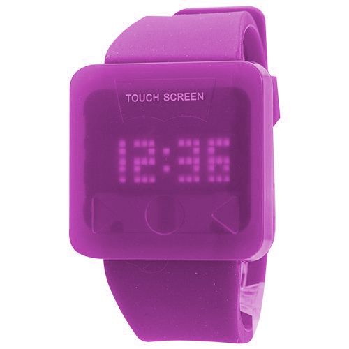 Led Horloge Touch Screen Paars huismerk kopen in de aanbieding
