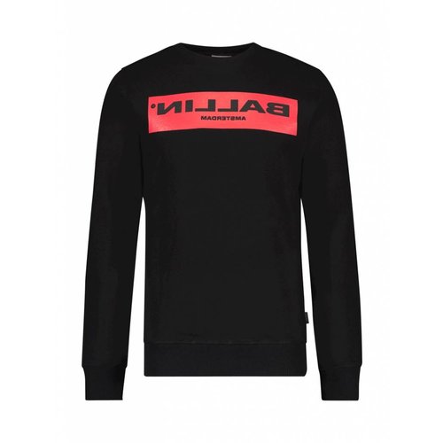 BALLIN Amsterdam Reflection Sweater Zwart / Rood BALLIN Amsterdam Reflection Sweater Zwart / Rood