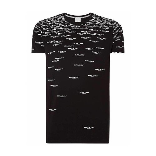 Ballin Amsterdam T-Shirt All Over Print Schwarz Ballin Amsterdam T-Shirt All Over Print Schwarz