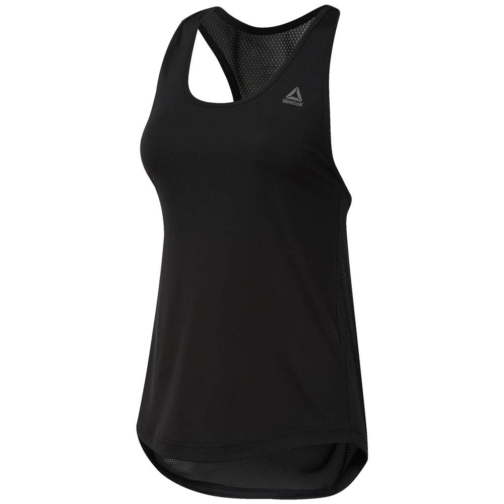 Reebok Performance Mesh Tanktop Dames Zwart reebok kopen in de aanbieding