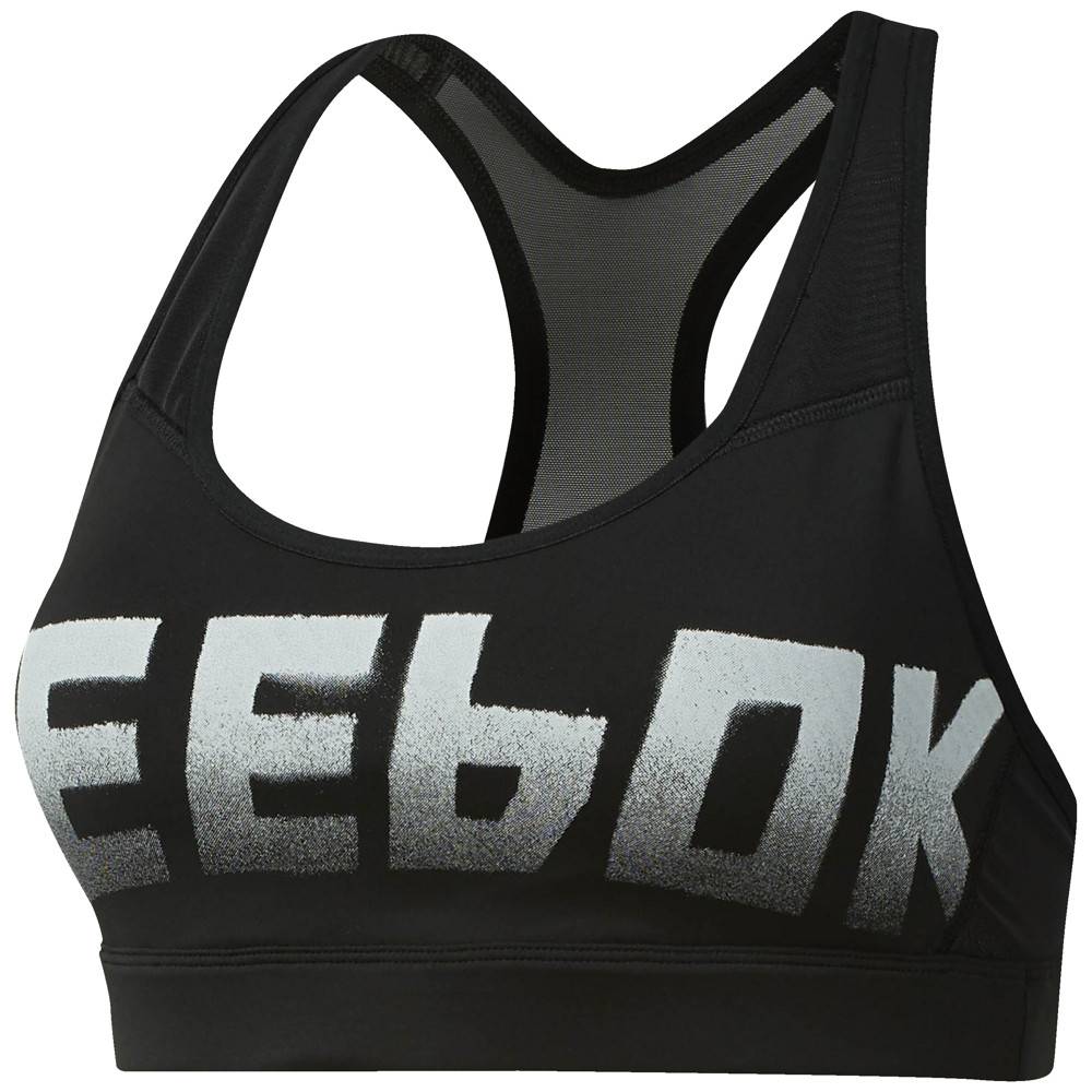 Reebok Hero Racer Voorgevormde Sport Beha Zwart reebok kopen in de aanbieding