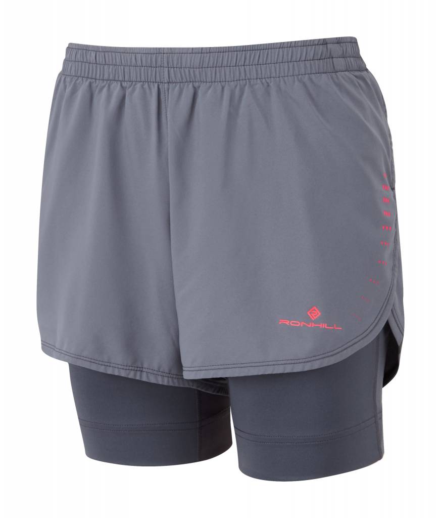 Ron Hill Marathon Twin Short Hardloopshort Dames Grijsroze ron hill kopen in de aanbieding Ron Hill Marathon Twin Short Hardloopshort Dames Grijsroze ron hill kopen in de aanbieding