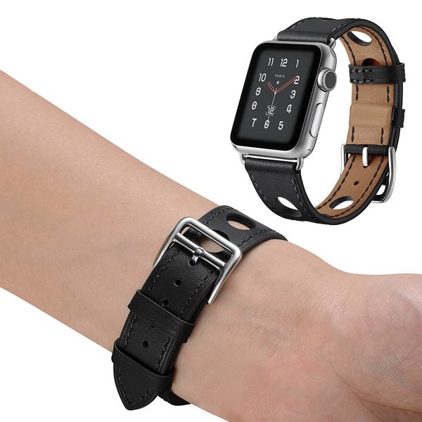 Apple watch leather hermes band - black 