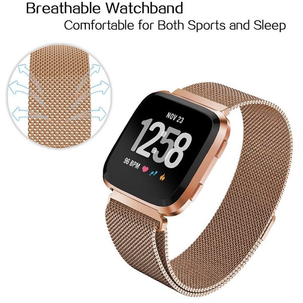 Fitbit versa milanese band - rose gold - 123watches B.V.