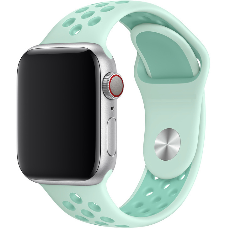 Apple Watch dubbel sport band - groenblauw tint tropische twist - iwatch - Horlogeband Armband Polsband