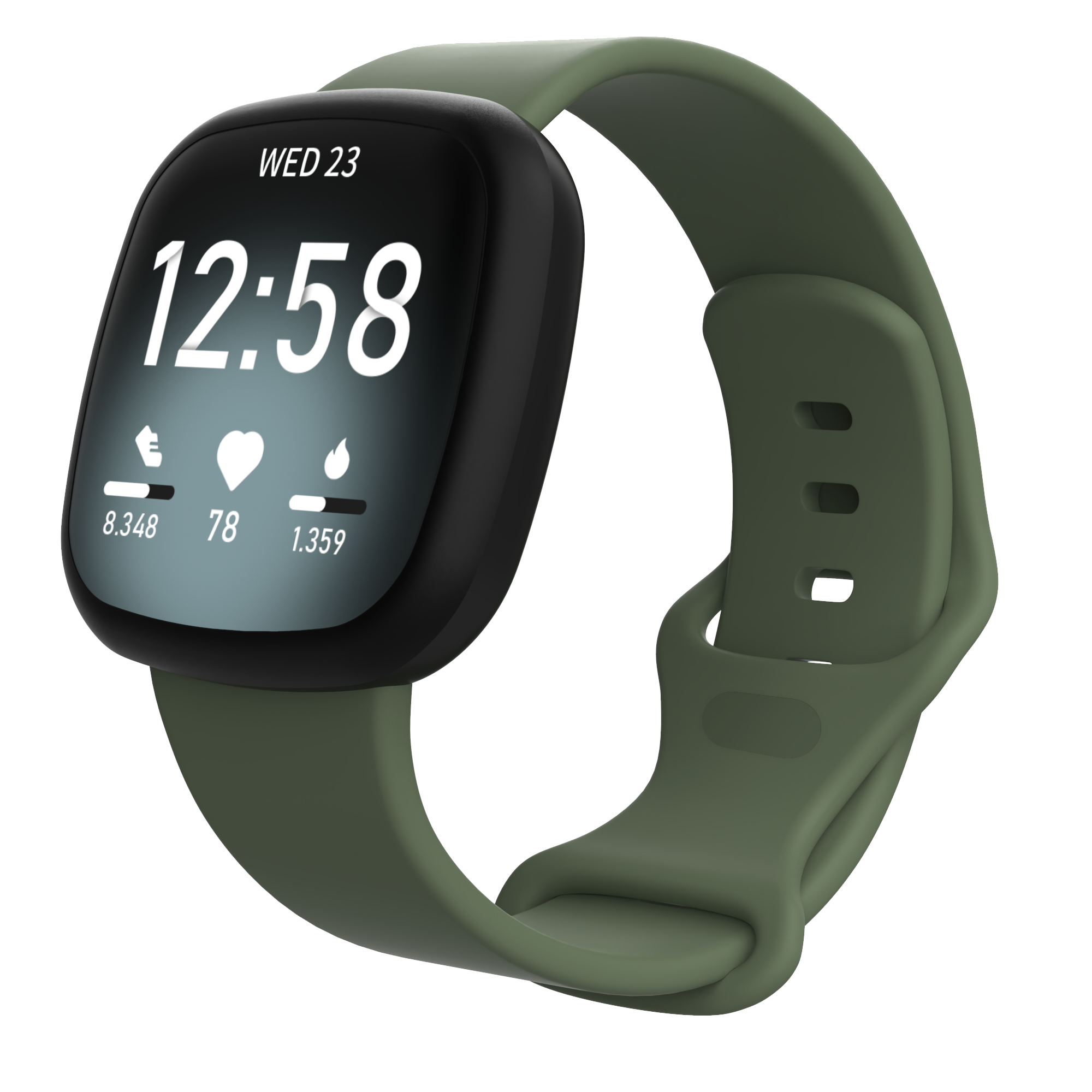 Goedkope Fitbit Versa 3 / Sense sport band - groen - 123watches B.V.