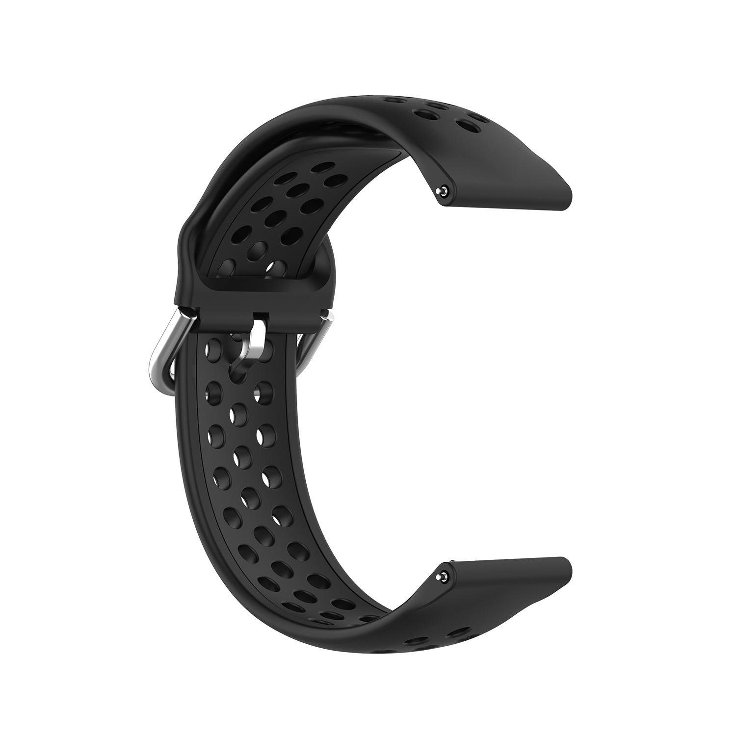 Goedkope Samsung Galaxy Watch silicone dubbel gesp band - zwart - 123watches B.V.