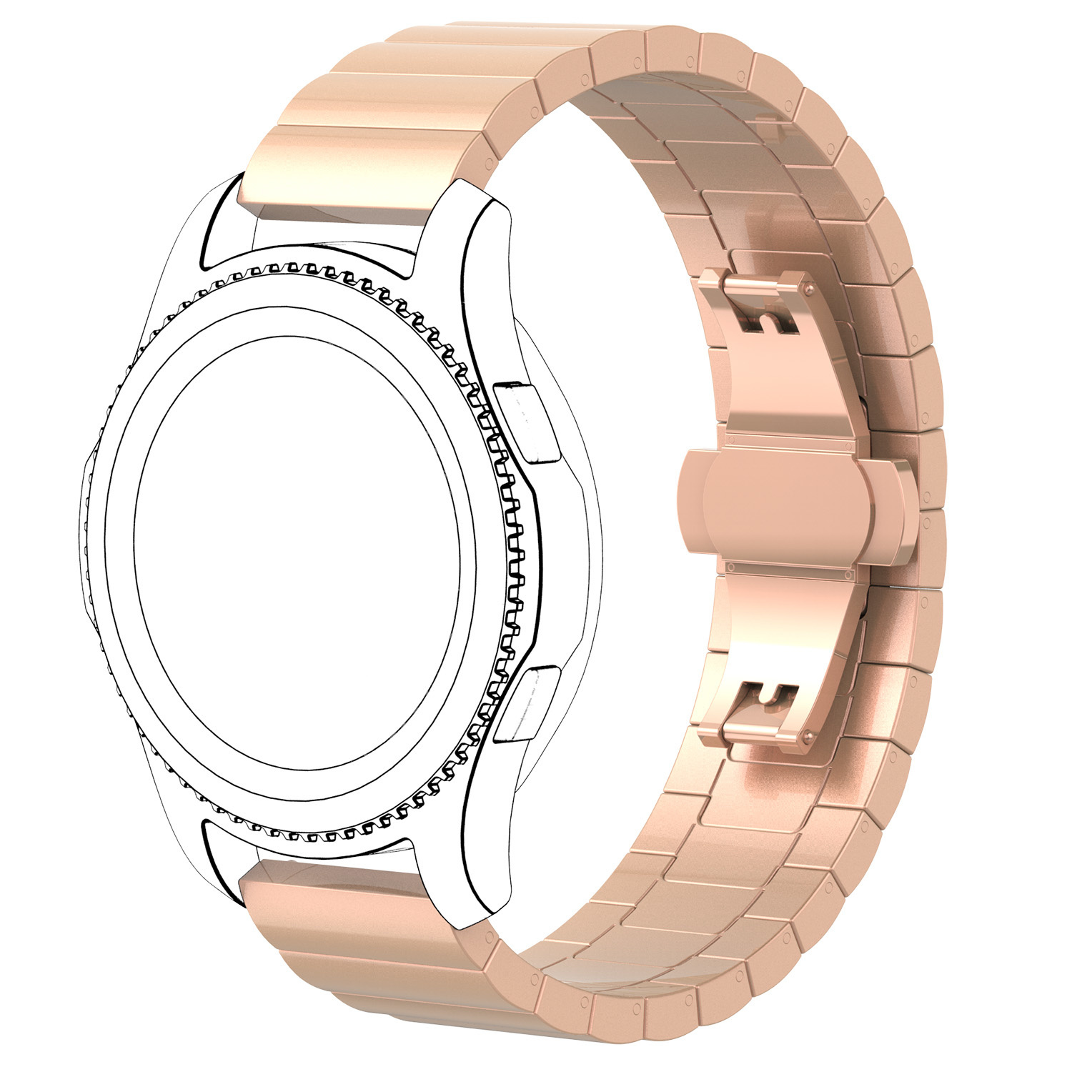 Samsung Galaxy Watch steel link band - rose gold - 123watches B.V.