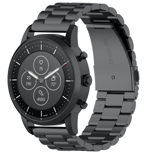 Goedkope Huawei watch GT drie stalen schakel beads band - zwart -  123watches B.V.