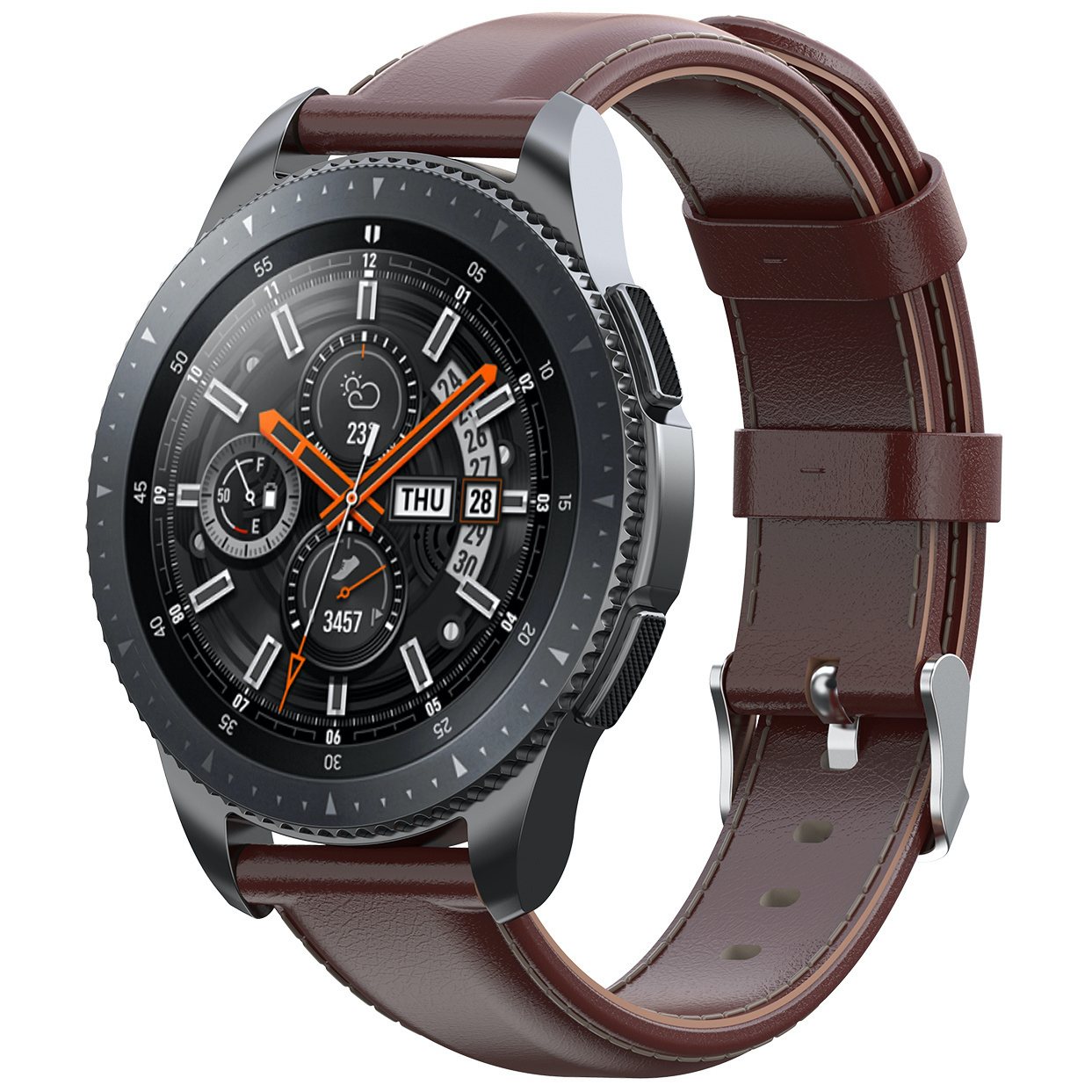 Watch GT Leren Band - Maat 22mm - Lichtbruin - Geschikt Voor Huawei - Horlogeband - Armband - Polsband