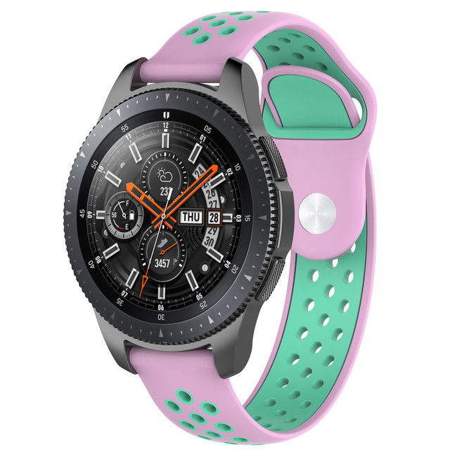 Goedkope Huawei watch GT silicone dubbel band - roze groenblauw -  123watches B.V.