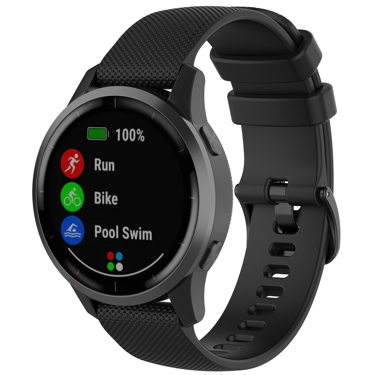 Watch GT Silicone Gesp Band - Maat 20mm - Zwart - Geschikt Voor Huawei - Horlogeband - Armband - Polsband