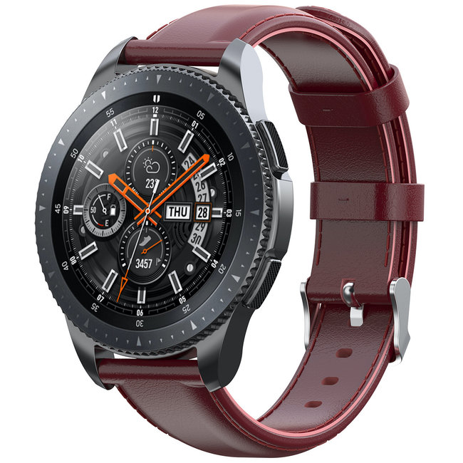 Samsung Galaxy Watch leren band - wijn rood - 123watches B.V.