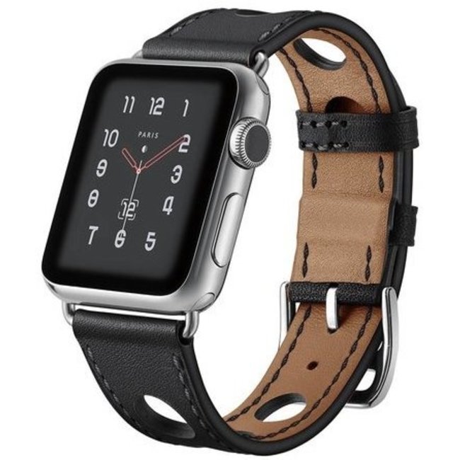 Apple watch leder hermes band - dark blue - 123watches B.V.
