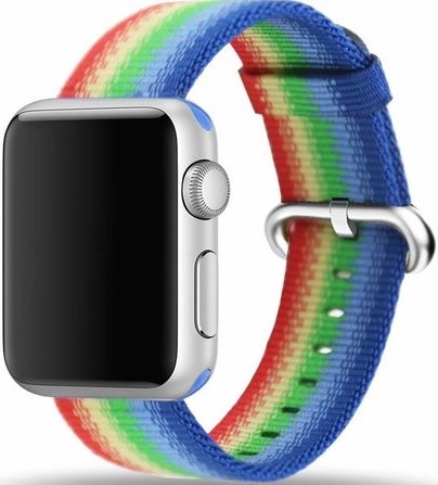 Apple Watch nylon gesp band - regenboog - iwatch - Horlogeband Armband Polsband
