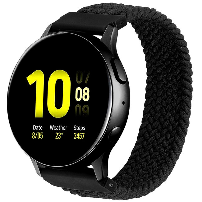 Goedkope Samsung Galaxy Watch gevlochten solo band - zwart - 123watches B.V.