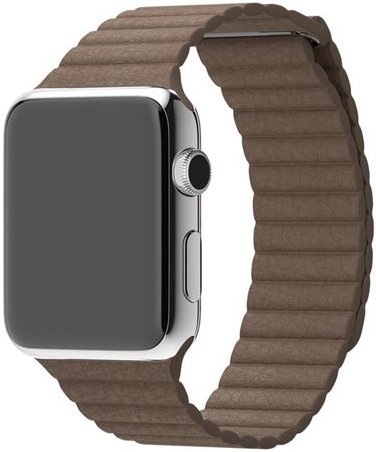 Apple Watch PU leren ribbel band - bruin - iwatch - Horlogeband Armband Polsband