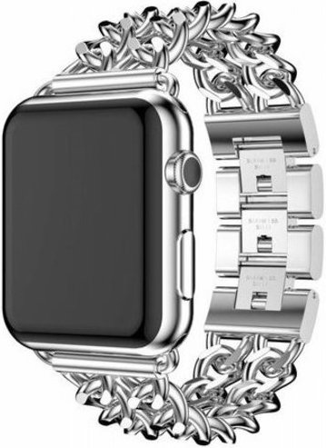 Apple watch stalen cowboy schakel band - zilver - 123watches B.V.