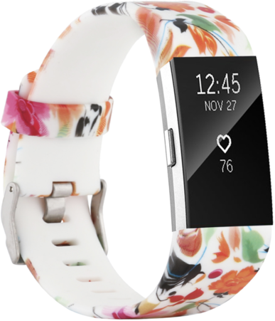 Fitbit Charge 2 print sport band - bloemen mix - Horlogeband Armband Polsband
