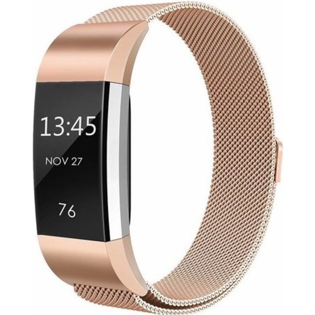 Merk 123watches Fitbit Charge 2 milanese band - rose goud