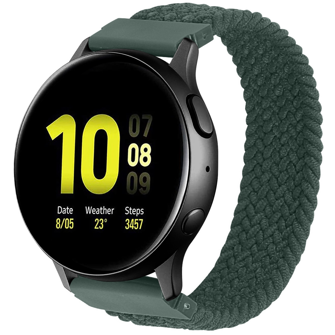 Watch GT Gevlochten Solo Band - Maat 22mm - L - Inverness Groen - Geschikt Voor Huawei - 22mm - L Horlogeband - Armband - Polsband