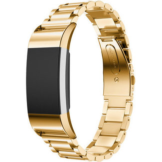 Merk 123watches Fitbit Charge 2 kralen stalen schakel band - goud