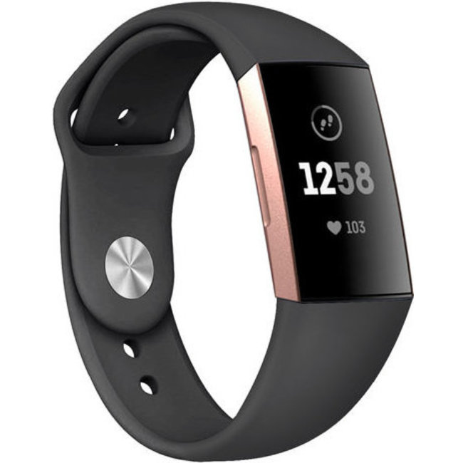 Goedkope Fitbit charge 3 \u0026 4 sport silicone band - zwart - 123watches B.V.