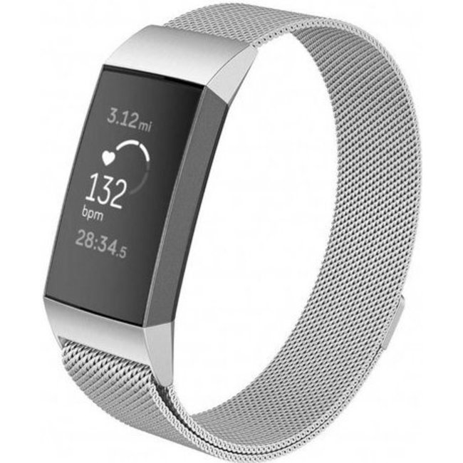 Goedkope Fitbit charge 3 \u0026 4 milanese band - zilver - 123watches B.V.
