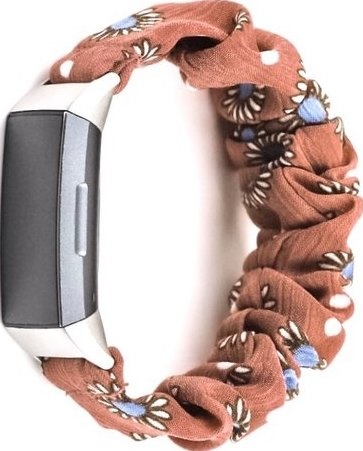 Fitbit Charge 4 Scrunchie Bandje - Margriet - SM