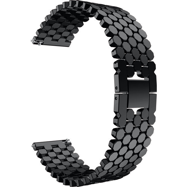 Merk 123watches Samsung Galaxy Watch vis stalen schakel band - zwart